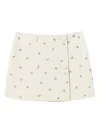 Twinset Embellished Bouclé Mini Skirt In White