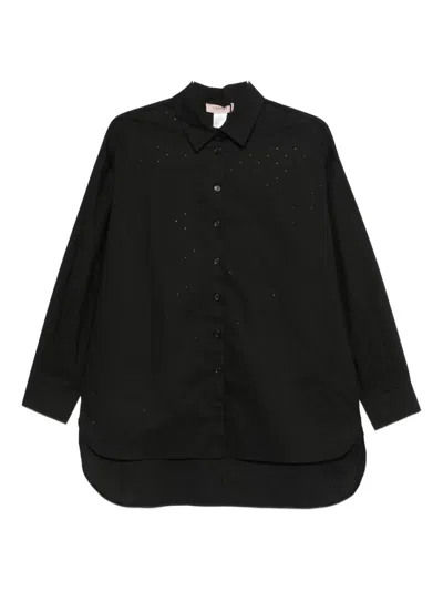 Twinset Embellished Button Shirt In Black