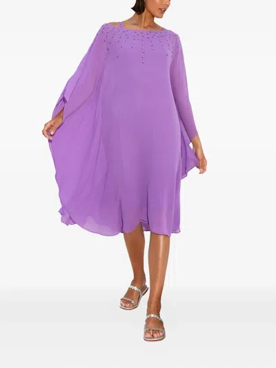 Twinset Embellished Cape Midi Dress