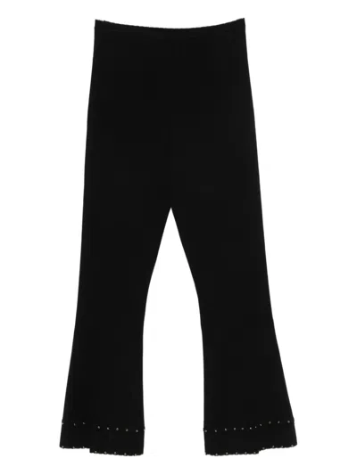 Twinset Embellished Flared Trousers In Black