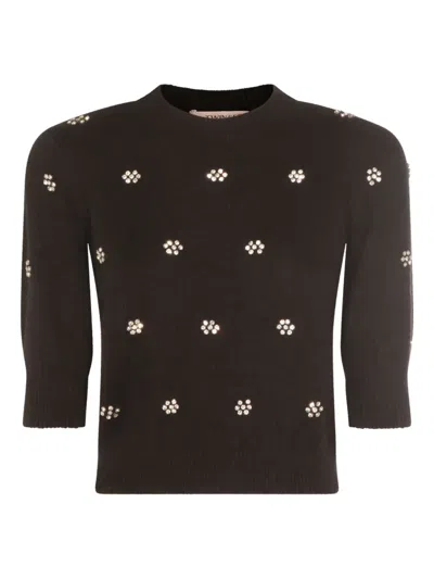 TWINSET EMBELLISHED ROUND-NECK SWEATER