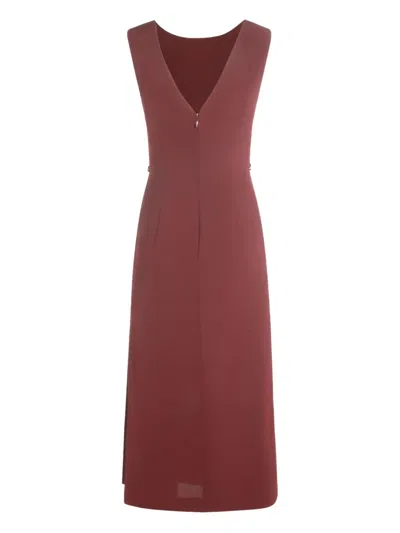 Twinset Embellished Sleeveless Dress In Brown