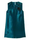 Twinset Embellished Sleeveless Mini Dress In Blue
