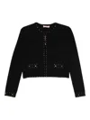 Twinset Embellished Stud-detail Cardigan In Black