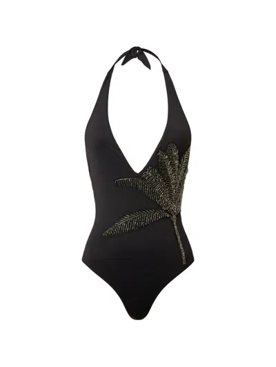 Twinset Embellished Swimsuit In Black