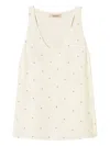 Twinset Embellished Tank Top In Neutral
