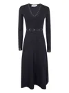 Twinset Twin-set Long Sleeve Dress With Belt In Black