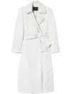 Twinset Embossed Double-breasted Coat In White