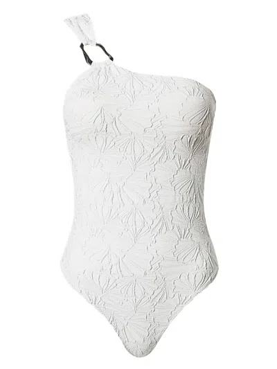Twinset Embossed-floral Pattern Swimsuit In White
