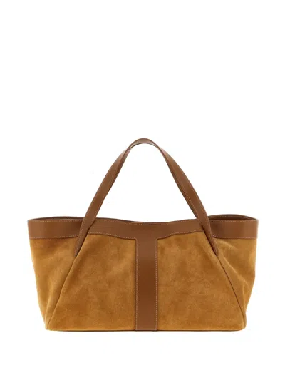 Twinset Embossed Leather Shoulder Bag In Brown