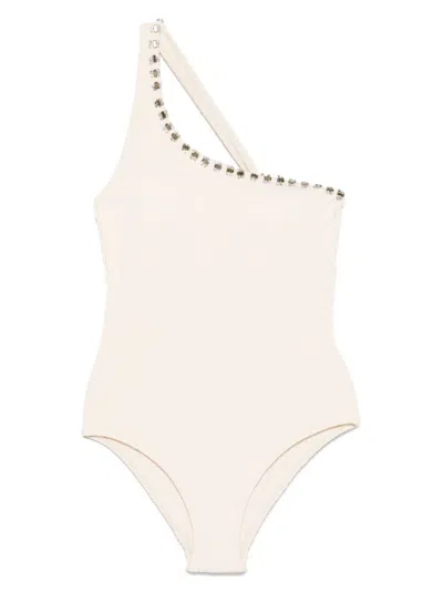 Twinset Embossed Swimsuit In Neutrals