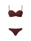 Twinset Embroidered Bikini In Red