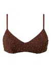 Twinset Top De Bain Avec Broderie In Brown