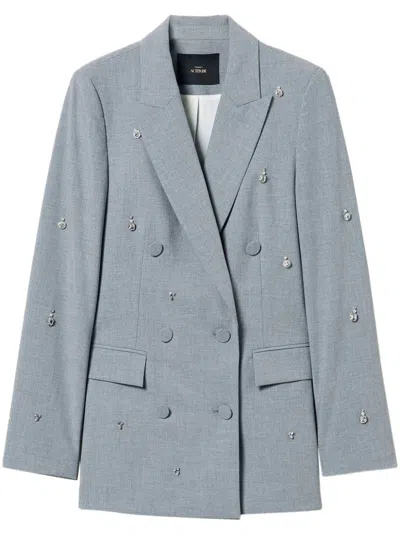 Twinset Embroidered Blazer In Blue