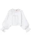 Twinset Embroidered Blouse In White
