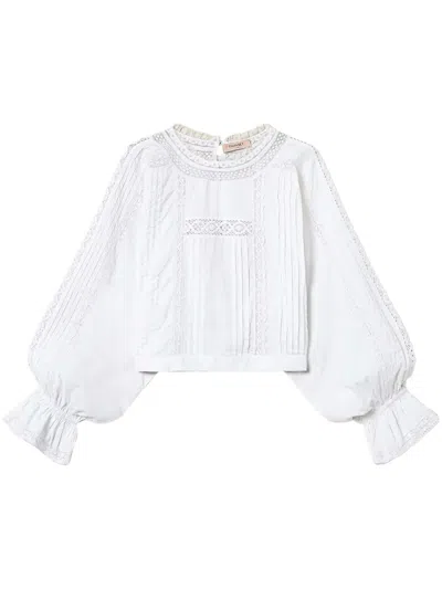 Twinset Embroidered Blouse In White