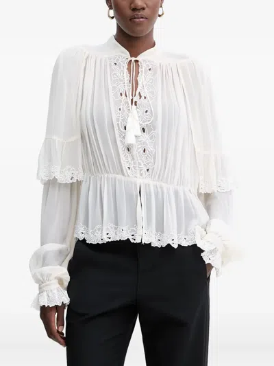 Twinset Embroidered Blouse In White