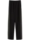 Twinset Embroidered Crêpe Track Pants In Black