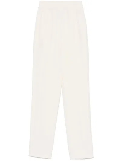 Twinset Hose Aus Krepp Mit Stickerei In Nude
