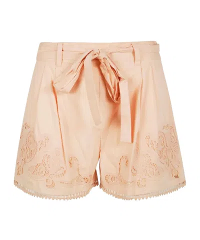 TWINSET TWINSET OPENWORK EMBROIDERY SHORTS