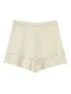 Twinset Embroidered-detail Shorts In Neutrals