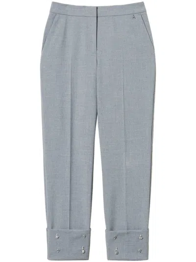Twinset Embroidered-detail Trousers In 灰色