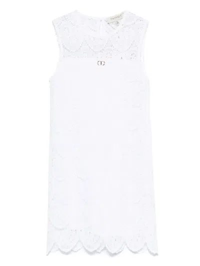 Twinset Kids' Embroidered Dress In 白色