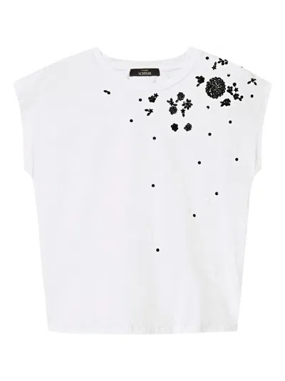 Twinset Embroidered-flower T-shirt In White