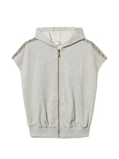 Twinset Embroidered Hoodie In Gray