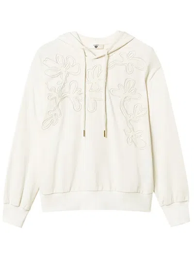Twinset Embroidered Hoodie In White