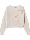 Twinset Embroidered Jumper In Neutrals