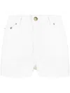 Twinset Embroidered-logo Denim Shorts In 白色