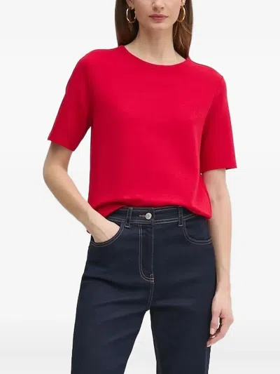 Twinset Embroidered-logo T-shirt In Red