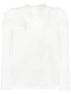 Twinset Embroidered Mesh Blouse In 白色