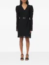 Twinset Embroidered Mini Dress In Black