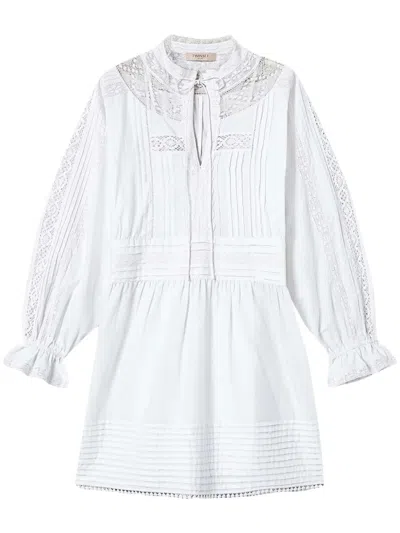 Twinset Embroidered Mini Dress In White