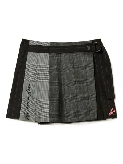 Twinset Embroidered Pleated Mini Skirt In Black