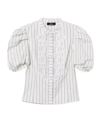 Twinset Embroidered Poplin Shirt In White