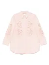Twinset Embroidered Poplin Shirt In Pink