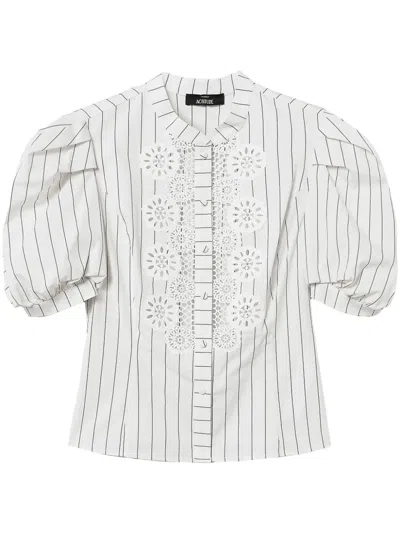 Twinset Embroidered Poplin Shirt In White