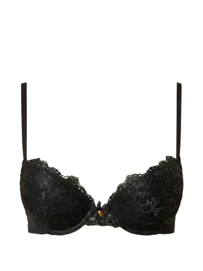 Twinset Embroidered Push-up Bra In Black