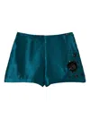 Twinset Embroidered Sequin Shorts In Green
