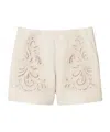 Twinset Twin-set Tailored Gray Shorts With Intricate Embroidery