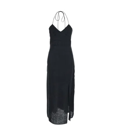 Twinset Embroidered Strappy Dress In Black