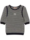 Twinset Round-collar Short-sleeve Sweater In White