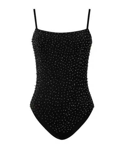 Twinset Embroidered Swimsuit In Black