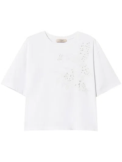 Twinset Embroidered T-shirt In ホワイト
