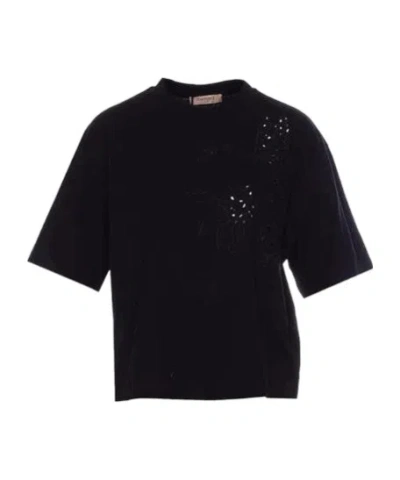 TWINSET TWINSET EMBROIDERED CREWNECK T-SHIRT