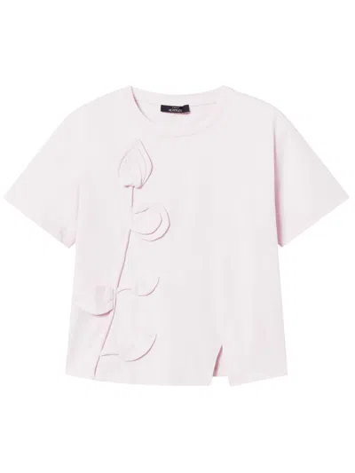 Twinset Embroidered T-shirt In Pink