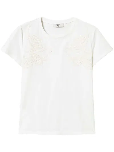Twinset Embroidered T-shirt In White